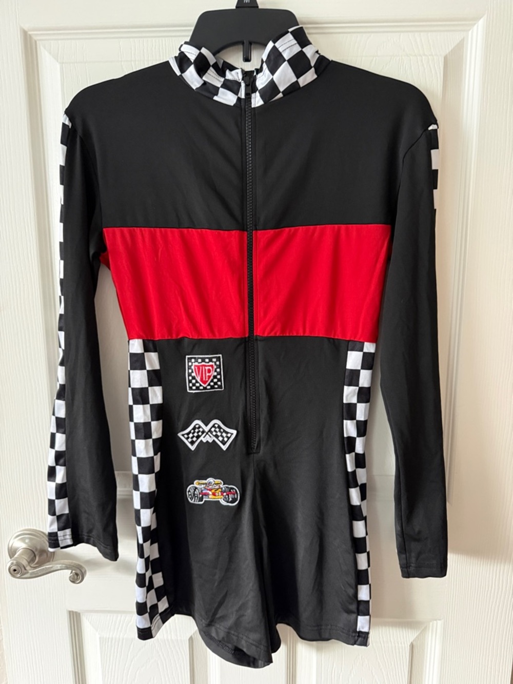 Black & Red Checkered Racing Romper